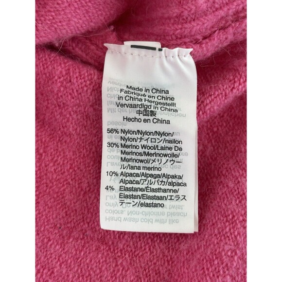 J Crew Womens Small Pink Turtleneck Sweater Knit Alpaca Merino Wool Oversized - Picture 10 of 12